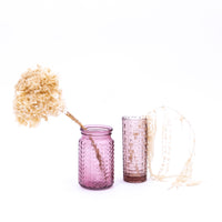 Embossed Purple-Pink Glass Vase (19,5cm)