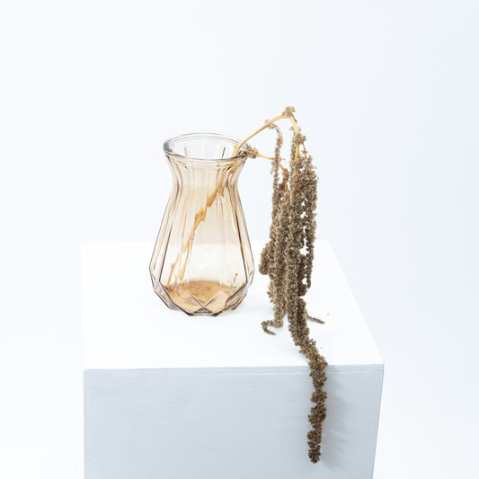 Tapered Amber Glass Vase (18cm)