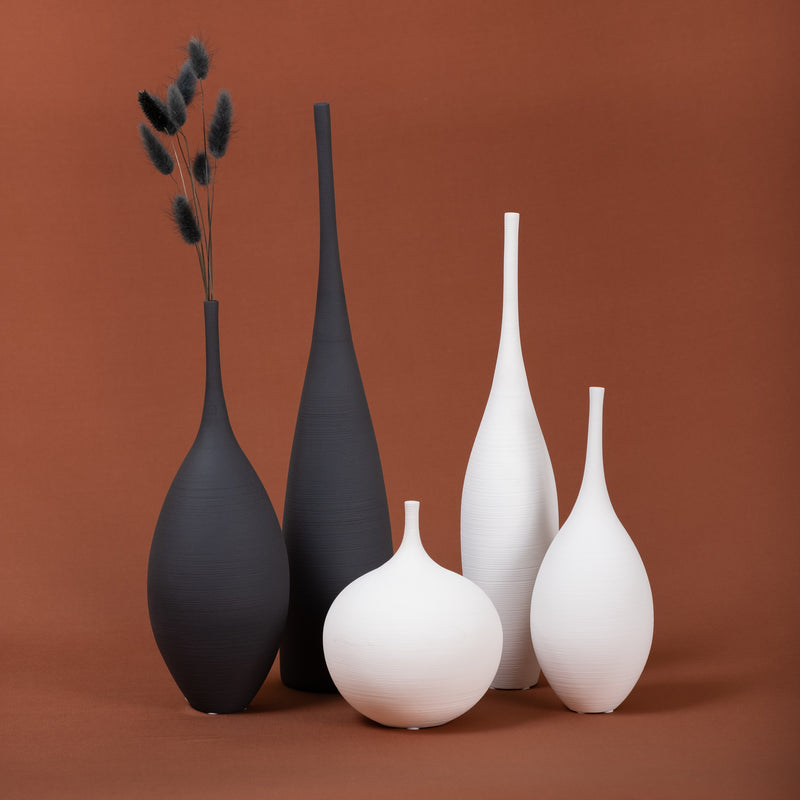 Tapered White Venice Ceramic Vase